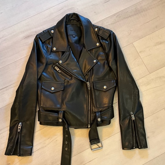 BlankNYC Black Vegan Leather Moto Biker Jacket - Picture 2 of 7